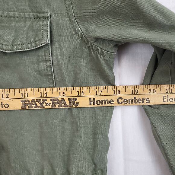 Ecote Womens Olive Cotton Long Sleeve Button Front Military Jacket Size Small - Picture 10 of 10